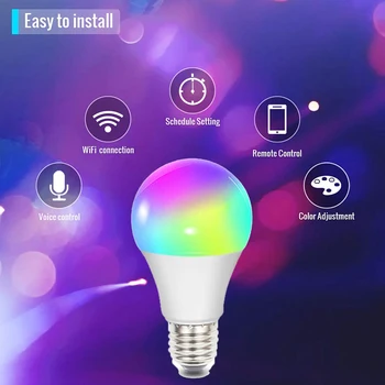 E26 WiFi Smart Gaismas DIOŽU Regulējamas Lampas Tālvadības RGBW APP Kontroles Laiks Spuldzes