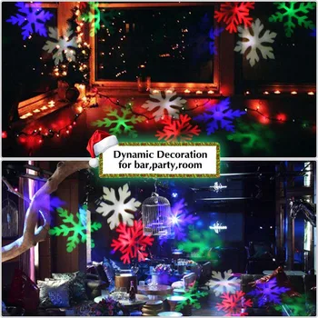 E27 4W Auto Rotācijas Sniegpārslas Lāzera Projektoru gaismas Ziemassvētku Kristāla Bumbu Skatuves Gaismas, Disko Gaismas, Jaunais Gads Puse dekori