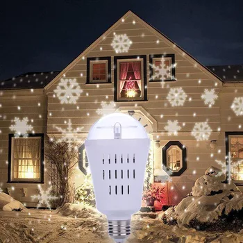 E27 4W Auto Rotācijas Sniegpārslas Lāzera Projektoru gaismas Ziemassvētku Kristāla Bumbu Skatuves Gaismas, Disko Gaismas, Jaunais Gads Puse dekori