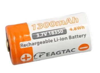 EAGTAC 18350 1300mAh 3,7 V Aizsargāta Li-ion Akumulators (10.A anoda aizsardzības) Pogas Augšējā 2GAB