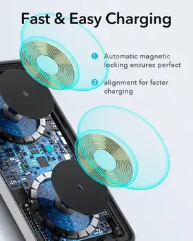 EAR 2-in-1 Magnētiskais Bezvadu Lādētājs iphone 12/11 Magnētisko Ātru Bezvadu Lādēšanas HaloLock par AirPods 10W Bezvadu Lādētāji
