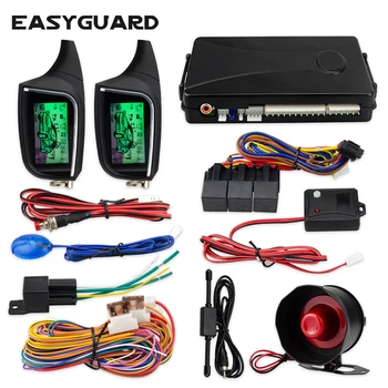 EASYGUARD 2 Veidu Auto Signalizācija tālvadības auto Start Peidžera LCD Displeju, vibrāciju signālu universālo DC12V šoka sensors, apsardzes signalizācija