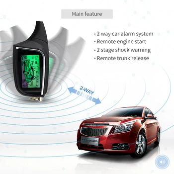 EASYGUARD 2 Veidu Auto Signalizācija tālvadības auto Start Peidžera LCD Displeju, vibrāciju signālu universālo DC12V šoka sensors, apsardzes signalizācija