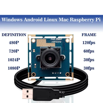 ELP 1080P Kameras Moduli, 2.0 megapikseļu 1920*1080 CMOS OV2710 MJPEG 30 kadri / s/60fps/120fps Usb Endoskopu Webcam Modulis