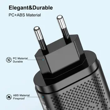 ES/ASV Plug Ātri Lādētājs Mobilo Telefonu Ātrās Uzlādes Adapteri Plug 18W Tips-C USB 3.0 Portable Mobilo Telefonu Aksesuāri