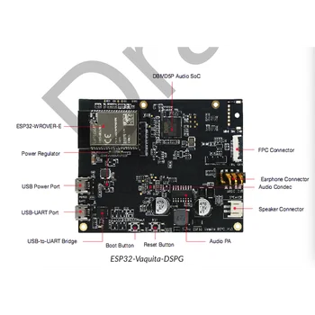 ESP32-Vaquita-DSPG Attīstības Padome Ar iebūvētu 64 Mbit Spl Flash Un 64 Mbit Psrai