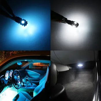 Edislight 12pcs Super Balts Zils Auto LED Spuldzes Interjera Iepakojuma Komplektu Par 2009. - 2013. Gadam Acura TSX Kartes Dome Lasījumā Licences Lampas