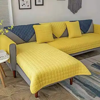 Eiropas Universālā Plīša Dīvāna, Dvieļu Segtu Sabiezēt Quilting Sofa Cover neslīdoša Dīvāna Pārsegs Dīvāns Dvieli, lai Dzīvojamā Istaba Dekori