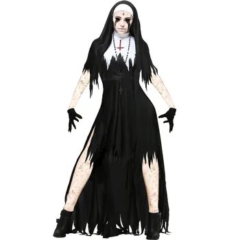 Eiropas un Amerikas dāmas Halloween mūķene cosplay kostīmu vampīru, dēmonu kostīms