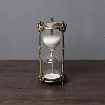 Eiropā smilšu pulkstenis taimeris 15/30 min pulkstenis smilšu metāls+stikls, dekoratīvs smilšu hourglasses smiltis smilšu taimeris skaida un baltā krāsā A06-4