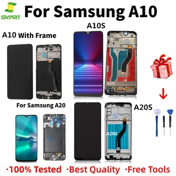 Ekrāns Samsung A20 A20S A10S Digitizer Montāžas Rāmis Displejs Samsung Galaxy A20 A20S A10S A10 LCD skārienekrānu