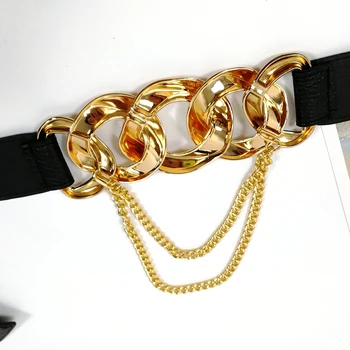 Elastīgas korsetes josta, zelta ķēdes, siksnas sieviešu pušķis stiept ceinture femme cummerbunds luksusa modes dizainers kleita cintos