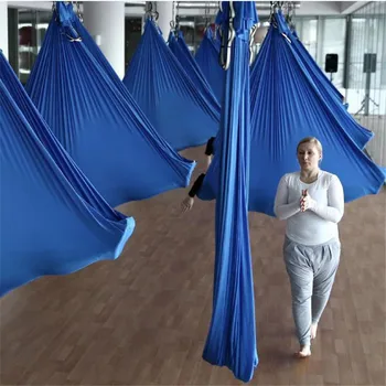 Elastīgs 5 metrus līdz 2017. Aerial Yoga Guļamtīkls, kas Peld šūpoles Jaunāko Daudzfunkciju Anti-gravitācijas Joga jostas, jogas apmācība, Jogas jostas
