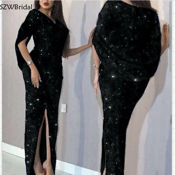 Eleganta Melna mežģīņu vakara kleita ir 2021. V Kakla Sexy Formālu kleita Puse Vestido elegante abendkleid Lēti vakarkleita