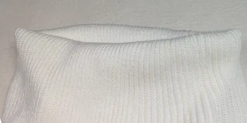 Elegants Mīksta Trikotāžas Ribu Kleita Sieviešu Rudens Augstu Uzrullētu Apkakli Sieviešu Balts Džemperis Kleita Sexy Cietā Dāmas Ziemas Vestidos Streetwear