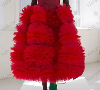 Elegants Sarkans Mežģīņu Tilla Svārki Sievietēm 2020. Gadam Potītes Garuma Ilgi Sievietes Maxi Tilla Svārki Puse Balli Svārki Melnā Meitenes Pasūtījuma