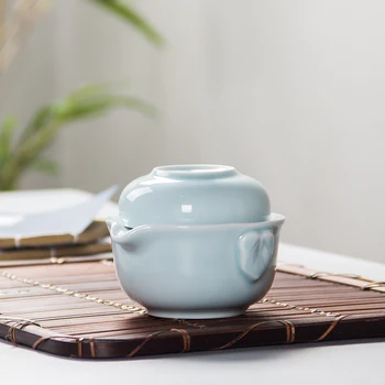 Elegants gaiwan Skaistu tējkanna tējkanna porcelāna Ķīniešu Kung Fu Tējas komplekts Tējas kuaikebei Ietilpst 1 liela 1 Tase Biroja Mājas Lietošanai D038