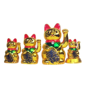 Elektriskā Ķīnas Laimīgs Bagātību Ilgviļņu Kaķis Zelta Vicinot Rokas Kaķu Mājas Dekoru Laipni Māj Kaķis Skulptūru Auto Interjera Rotājumu