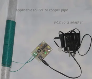 Elektronisko Ūdens Atkaļķotājs Atkaļķotājs Kondicionieris DIY Samontēti Komplektu Vara PVC Caurules ar 12V 2A Adapters