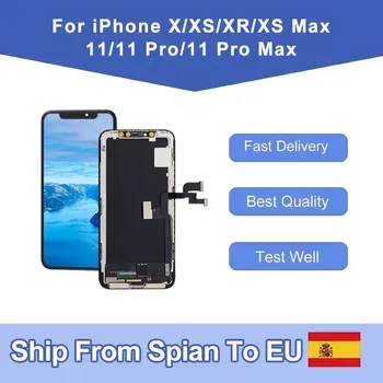 Elekworld iphone X XR XS XS MAX OLED Ekrānu Nomaiņa Displejs Ar 3D Touch Digitizer Asamblejas 11 Pro Max Incell