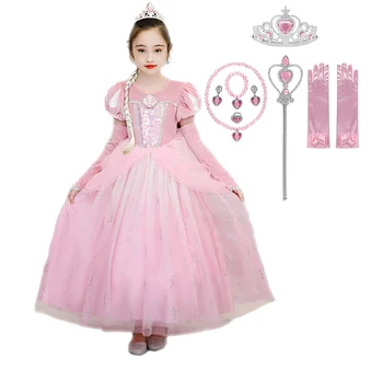 Elsa Kleitu Bērniem Ziemas Princess Snow Queen 2 Puses Kostīmi Maza Meitene, Vizuļi Acs Balles Kleita Chritmas Dāvanu Apģērbi