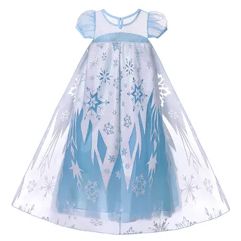 Elsa Saģērbt Kleita Meitene Toddler Princese Elza Iedomātā Kostīms Bērniem Cosplay Spēle Sequined Sniega Drukāt Apmetnis Puse Apģērbi