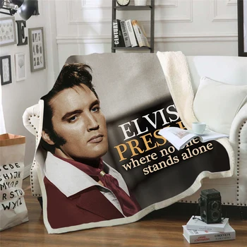 Elvis Presley 3d iespiesti vilnas sega Gultas, Pastaigu, Pikniku Bieza Sega Modes Pārklājs Vilnas Mest Segu stils-7