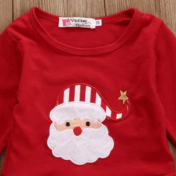 Emmababy Jaundzimušajiem Bērniem, Baby Meitenes Ziemassvētku Drēbes Tutu Garām Piedurknēm Sarkanas Krāsas Kleitu Topi+Bikses Apģērbs, Komplekts