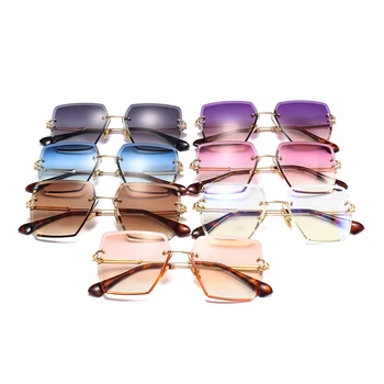 Emosnia bez apmales Laukumā Saulesbrilles Par Sievietēm, Caurspīdīga Slīpums Lēcu Metāla Rāmis UV400 augstākās Kvalitātes Saules Brilles Oculos De Sol
