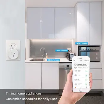 Enchufe Wifi Ligzda MUMS 10.A Smart Home Enerģijas Monitora Ligzda SmartLife Remote Balss Kontroles WiFi Plug Taimeri Adapteri Automatizēti