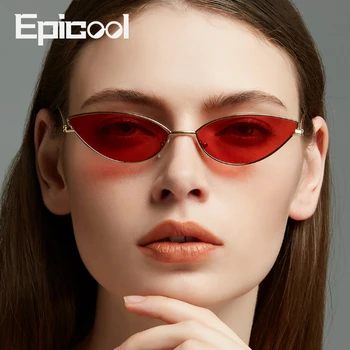 Epicool Classic Cat Eye Saulesbrilles Sieviešu Sakausējuma Rāmis, Okeānā, Lēca, Saules brilles Dāmas Izsmalcinātu Mazo Saulesbrilles oculos