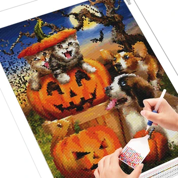 EverShine DIY Dimanta Izšuvumi Halloween Cross Stitch Komplekti Dimanta Glezna, Karikatūra Rhinestones Mākslas Suns Roku darbs, Hobijs, Dāvanu