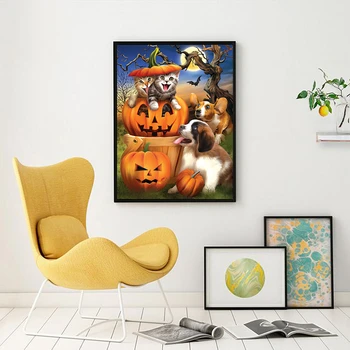 EverShine DIY Dimanta Izšuvumi Halloween Cross Stitch Komplekti Dimanta Glezna, Karikatūra Rhinestones Mākslas Suns Roku darbs, Hobijs, Dāvanu