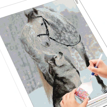 EverShine Dimanta Izšuvumi Dzīvnieku Dimanta Mozaīkas Zirgu Izšuvumi Fāzēm Rhinestones Mākslas Jaunas Ielidošanas Ziemas Roku Darbs Dāvana