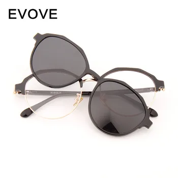 Evove Daudzstūris Magnētisko Saulesbrilles Sieviešu Polarizētās Spoguļu Modes Saules Brillēm, lai Sieviete Braukšanas Tuvredzība, Briļļu Anti Pārdomas