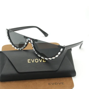 Evove Rhinestone Saulesbrilles Sieviešu Modes Dimanta DIY Saules Brilles, lai Sieviete Vintage Steampunk Toņos Luksusa Sieviešu Dāmas 2020