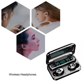 F9-10 TWS Bezvadu Bluetooth 5.0 Austiņas Touch Kontroli 9D Stereo Austiņas Austiņas Ar Micphone LED Displejs Maksas Kaste