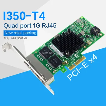 FANMI I350-T4 4-Portu Gigabit Ethernet PCI-Express X4 intel I350AM4 Servera Adapteri Tīkla Karte