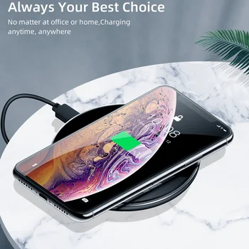 FDGAO Spogulis 15W Ātru Bezvadu Lādētājs iPhone 11 Pro Max XS XR X 8 QC 3.0 Tālruņa Lādētāju, Qi Lādēšanas Paliktņa Samsung S20 S10