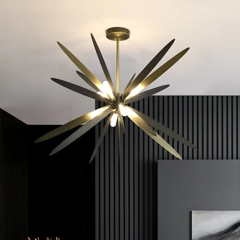 FKL Nordic Black LED Lustras Apgaismojums Radošās Mākslas Spāre Dizainers Villa Dzīves Ēdamistaba, Guļamistaba, Mājas Aprīkojums