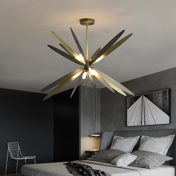 FKL Nordic Black LED Lustras Apgaismojums Radošās Mākslas Spāre Dizainers Villa Dzīves Ēdamistaba, Guļamistaba, Mājas Aprīkojums