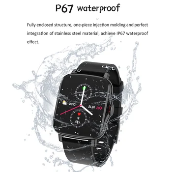 FM08 Smartwatch IP67 Waterproof Bluetooth Aicina 1.7 collu DIY Izsauc Asins Spiediena, Skābekļa amazfit gts 2 Sporta Smart Skatīties