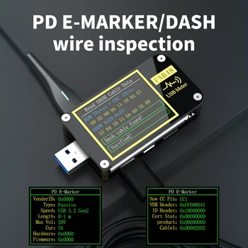 FNB48 PD izraisīt USB Testeri Voltmetrs Pašreizējo QC4 PD3.0 2.0 PPS Ātra Uzlāde