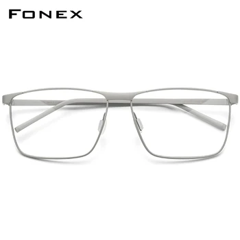 FONEX Tīra Titāna Briļļu Rāmis Vīriešu 2020. Gadam Recepšu Brilles Vīriešiem Laukumā Brilles Tuvredzība, Optisko Briļļu Rāmis 8526