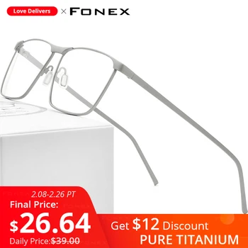 FONEX Tīra Titāna Briļļu Rāmis Vīriešu 2020. Gadam Recepšu Brilles Vīriešiem Laukumā Brilles Tuvredzība, Optisko Briļļu Rāmis 8526