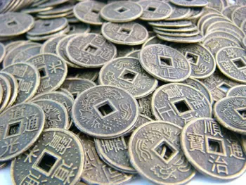 Feng shui Vairumtirdzniecības 1000PCS Fengshui I Ching Monētas Dia:1CM+10 Maisiņš