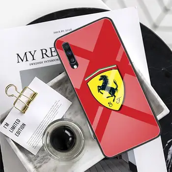 Ferrari logo Luksusa Unikālo Telefonu Gadījumā Rūdīta Stikla XiaoMi 8SE 6 8lite MIX2S 3. Piezīme Redmi, Ņemiet vērā, 7 5 4 Redmi 6A 5Plus 4X