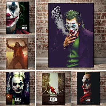 Filma Joker Audekla Plakāta Komiksi Eļļas Glezna uz Audekla Cuadros Plakāti un Izdrukas Sienas Art Attēlus viesistaba, Mājas Dekoru