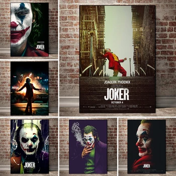 Filma Joker Audekla Plakāta Komiksi Eļļas Glezna uz Audekla Cuadros Plakāti un Izdrukas Sienas Art Attēlus viesistaba, Mājas Dekoru