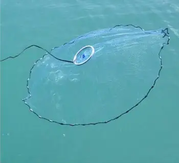 Finefish Alumīnija gredzenu ASV izmeta tīklus, 2.4 m-4.8 m viegli mest lidot zvejas tīklu rīks mazo acs āra roku mest nozvejas zivju tīkls